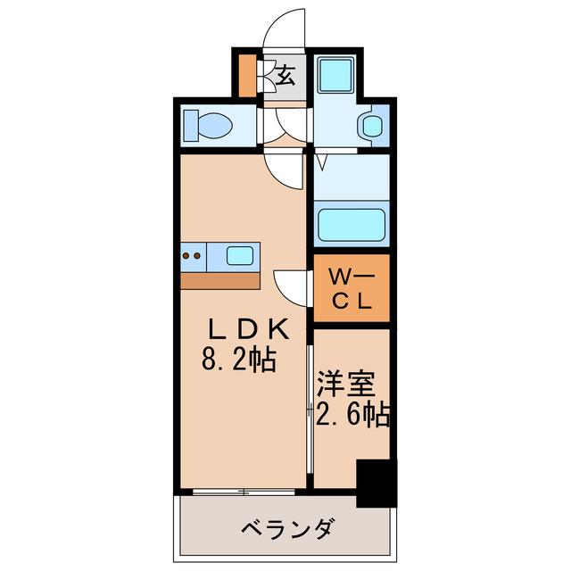 LIVEFLAT千種ウエスト(1LDK/4階)の間取り写真