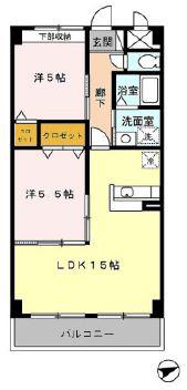 マーヴェラス(2LDK/4階)の間取り写真