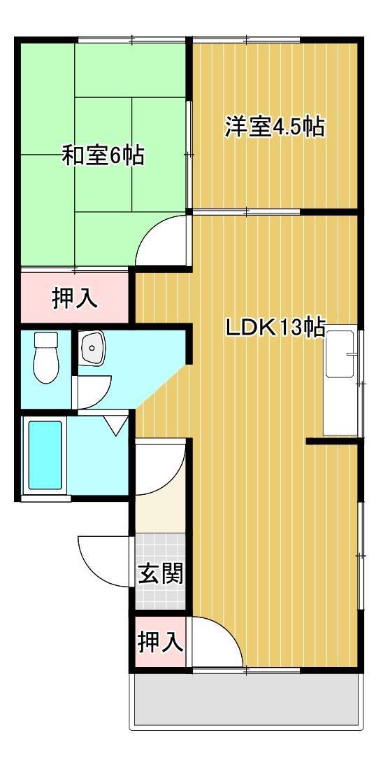 メゾンドソレーユ(2LDK/1階)の間取り写真