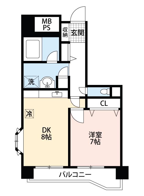 PALCITY426(1DK/2階)の間取り写真