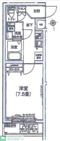 アイルイムーブル府中(1K/1階)の間取り写真