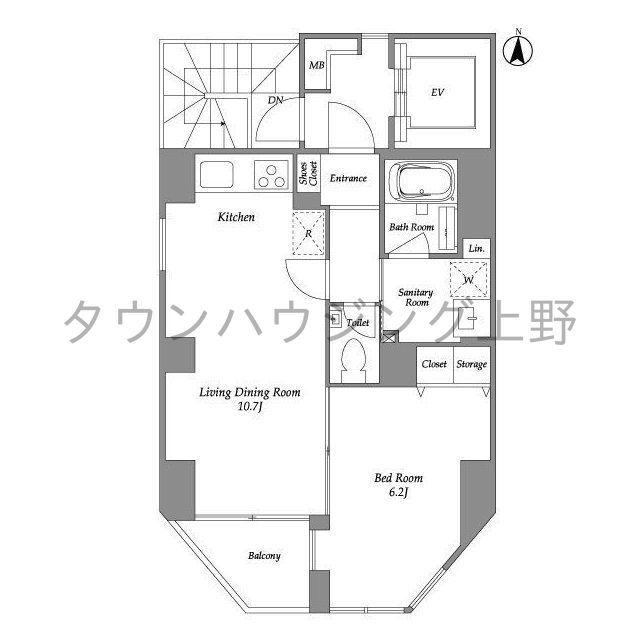 LASPACIO蔵前レジデンス(1LDK/10階)の間取り写真