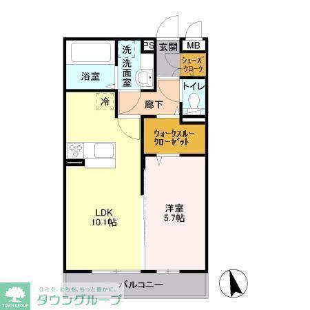 ガーデンハイツ・モッコク(1LDK/3階)の間取り写真