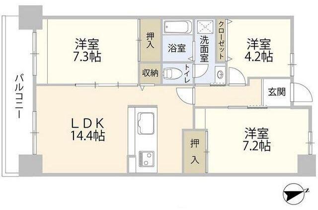 すまいる亀有第6号棟(3LDK/5階)の間取り写真