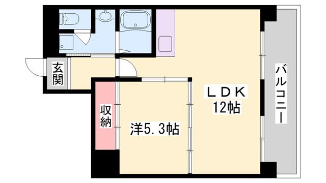 大英十二所前レジデンス(1LDK/10階)の間取り写真