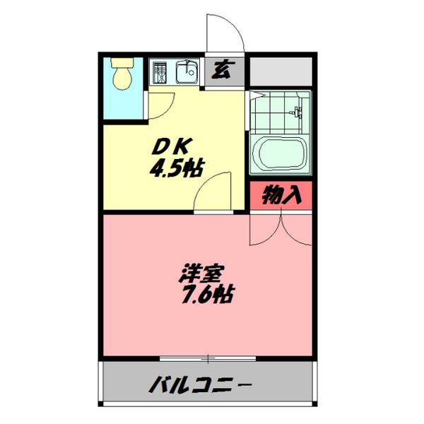 Mプラザ西三荘駅前(1DK/5階)の間取り写真