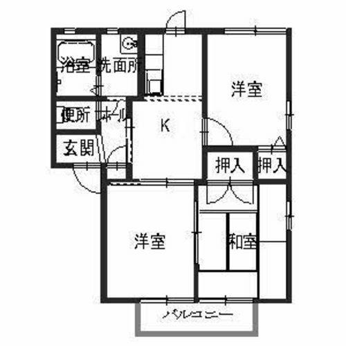 フレグランス小川(3K/1階)の間取り写真
