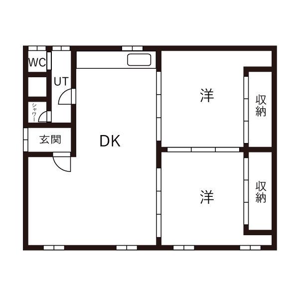 沼田アパートB棟(2DK/2階)の間取り写真