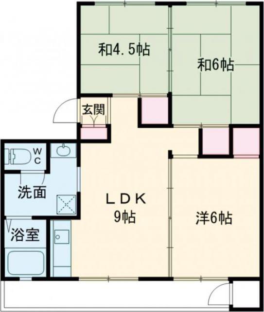 クローバー広畑才(3LDK/4階)の間取り写真