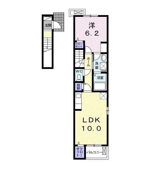 MTIハイツ V B(1LDK/2階)の間取り写真
