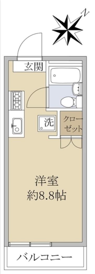 SUN HILLS(ワンルーム/1階)の間取り写真
