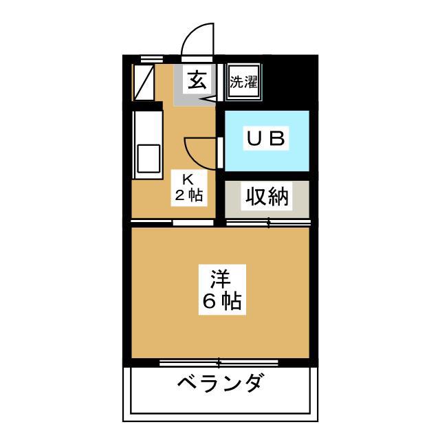 クリスタルパレス(1K/2階)の間取り写真