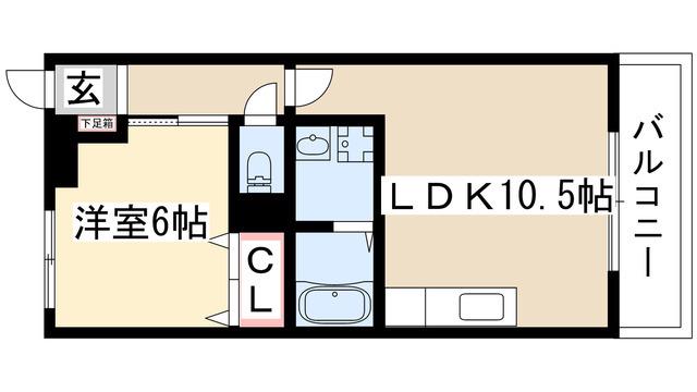 ウィステリア壱番館(1LDK/3階)の間取り写真