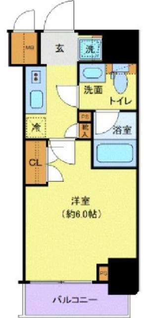 プレール・ドゥーク北品川(1K/7階)の間取り写真