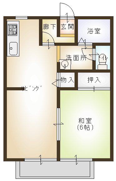 ハイツエスポアール(1LDK/1階)の間取り写真