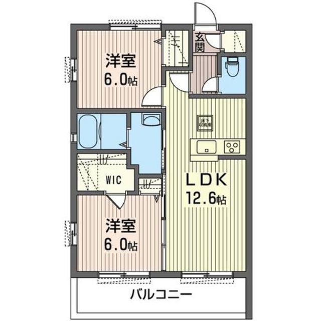 レジェンド・ヤマト栃木 PRO(2LDK/1階)の間取り写真
