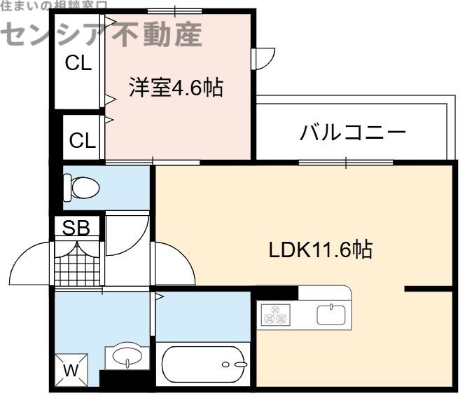 GARANCE新森(1LDK/2階)の間取り写真