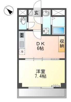 コスモシティ(1DK/3階)の間取り写真