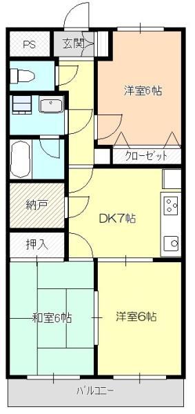 パルコート所沢(3SLDK/1階)の間取り写真