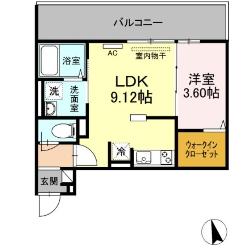 ARIGA10(1LDK/2階)の間取り写真