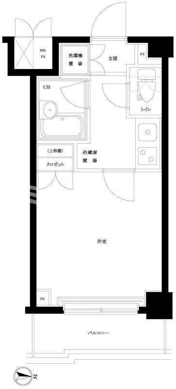 ルーブル南品川(1K/3階)の間取り写真