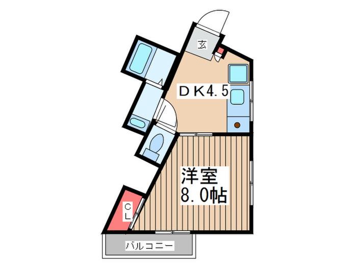 パレスヒルシンボリーⅡ(1DK/3階)の間取り写真