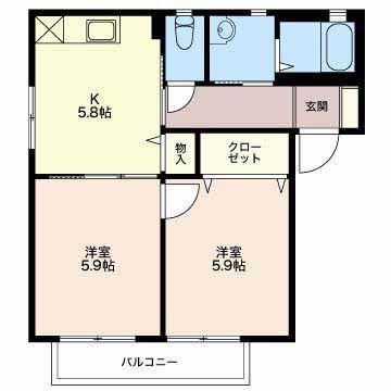 アルチェIV(2K/1階)の間取り写真