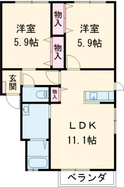 エトピリカ(2LDK/2階)の間取り写真