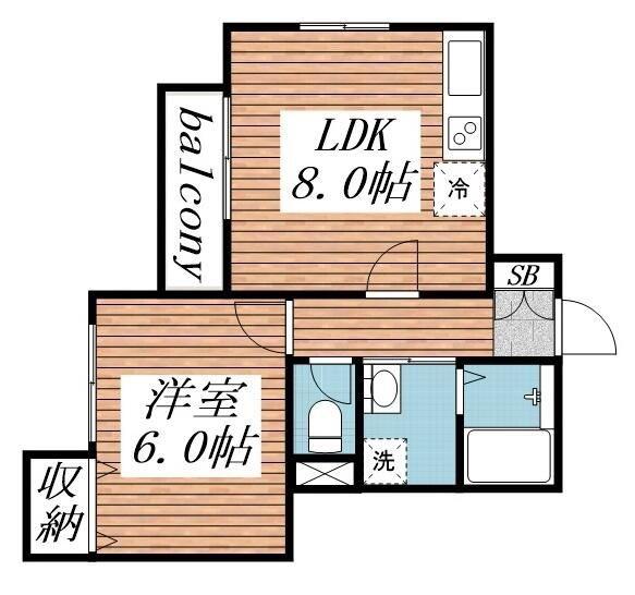 グランツ(1LDK/2階)の間取り写真
