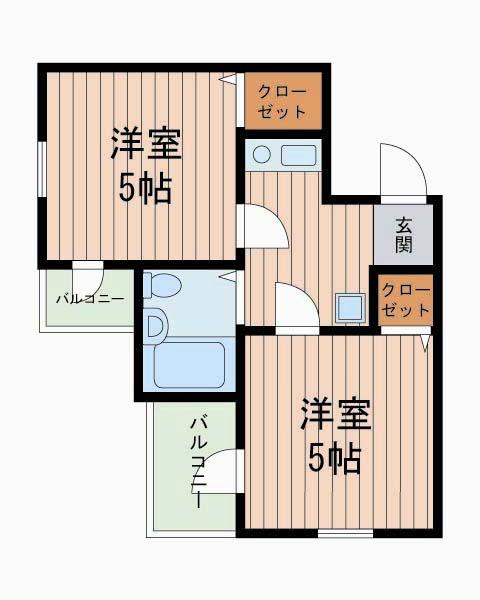 アメニティ新高1番館(2K/2階)の間取り写真