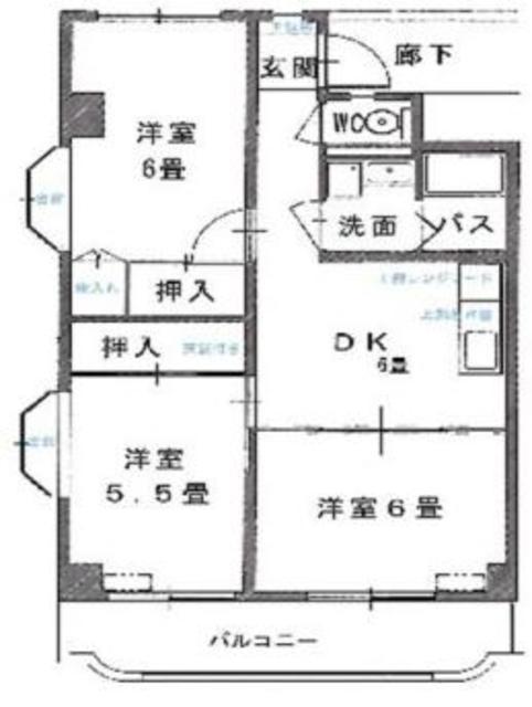 メゾン市川(3DK/2階)の間取り写真