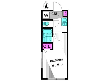 メゾンド高円寺(1K/2階)の間取り写真