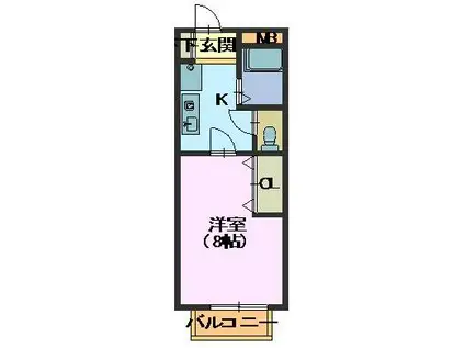 エントピア前山(1K/1階)の間取り写真