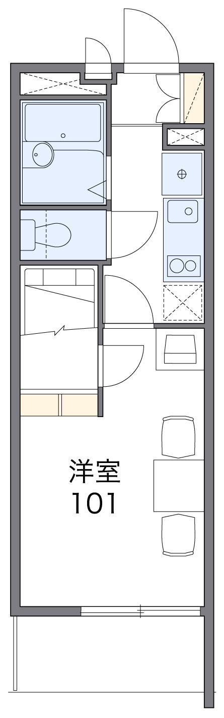 レオパレスベイ&ジュニ(1K/1階)の間取り写真