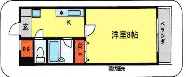 TS CLUB壱番館(1K/2階)の間取り写真