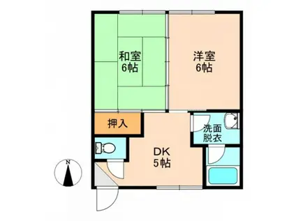 ビルド(2DK/2階)の間取り写真