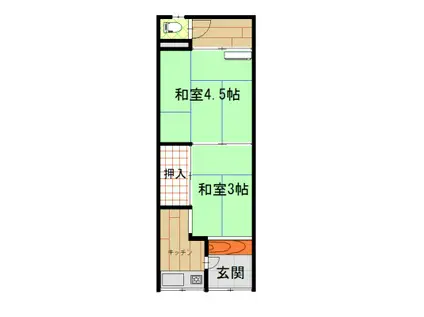 オレンジハウス(2K/1階)の間取り写真