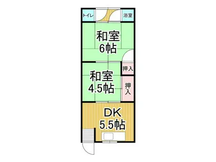 なには文化(2DK/2階)の間取り写真