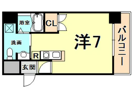鳴尾マンション(ワンルーム/3階)の間取り写真