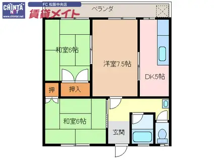 泉コーポ(3DK/2階)の間取り写真