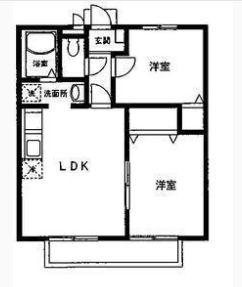 コーポソレジオ(2LDK/1階)の間取り写真