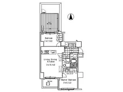 アルティスコート南青山(2LDK/4階)の間取り写真