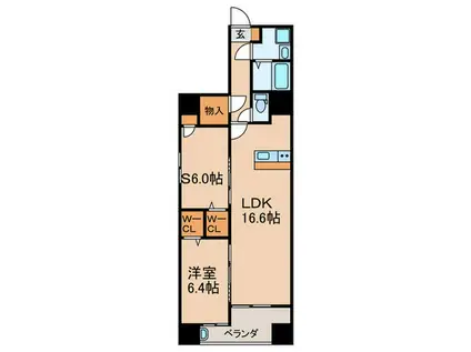 TAIWA ARUN YODOYABASHI(1SLDK/6階)の間取り写真
