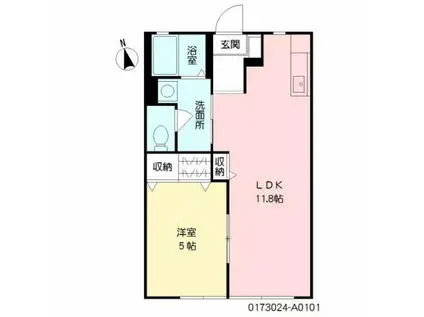 シャーメゾン綾(1LDK/1階)の間取り写真