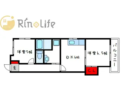 光南ガーデンハイツI(2DK/3階)の間取り写真