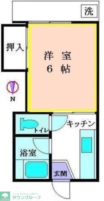 コーポ大野(1K/1階)の間取り写真