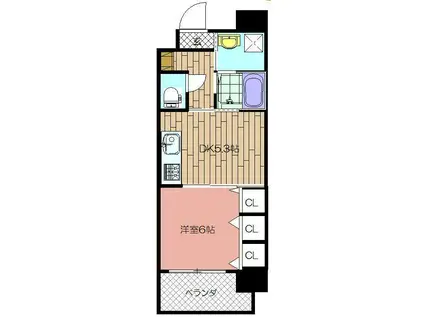 アースコートY`Sシティ香春口(1DK/5階)の間取り写真