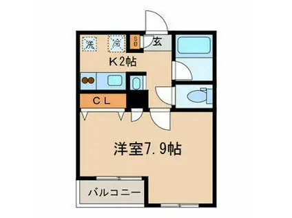 パラシオ北綾瀬(1K/1階)の間取り写真