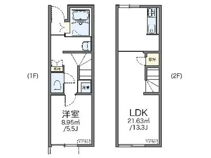 レオネクストフリーデン(1LDK/1階)の間取り写真