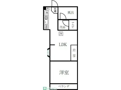 ライフピアモア平塚(1LDK/3階)の間取り写真